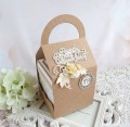 komunijny exploding box w torebce z tekturkowym kielichem 3D i kieszonką na prezent pieniężny,  w kolorach: craft, brązowy, kremowy, ivory, beżowy