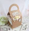komunijny exploding box w torebce z tekturkowym kielichem 3D i kieszonką na prezent pieniężny,  w kolorach: craft, brązowy, kremowy, ivory, beżowy