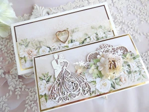 Ślubna kartka w pudełku 1068