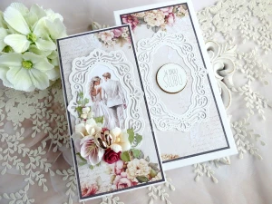 Ślubna kartka w pudełku 1070