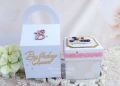 Exploding box z okazji 18 urodzin z ozdobną torebką w kolorach: biały, czarny, kremowy, różowy, złoty